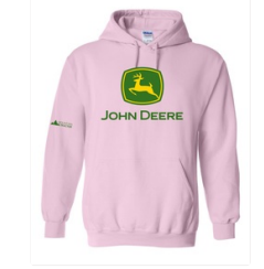 John Deere Ladies Pink Logo Fleece Hoodie
