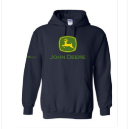 John Deere Navy Mens Logo Fleece Hoodie