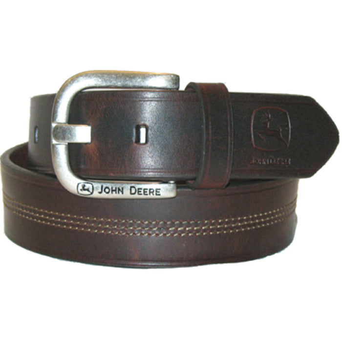 John Deere Men Center Stitch Leather Belt