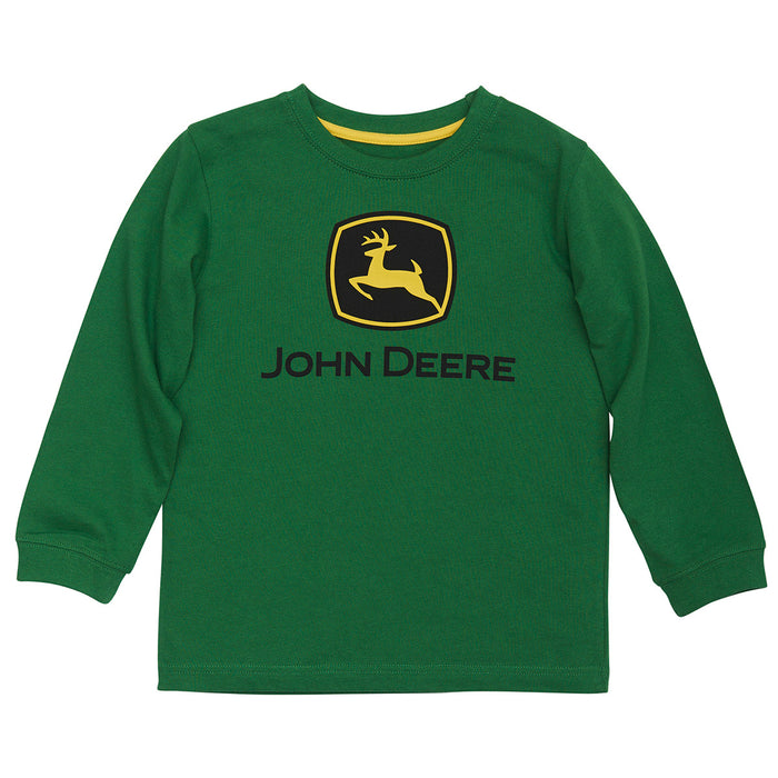John Deere Boy Child Green Logo Long Sleeve
