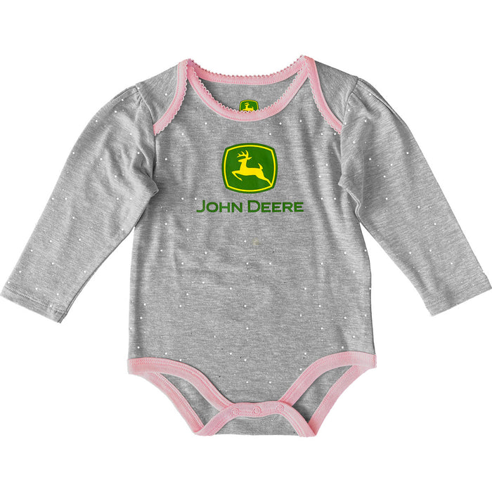 John Deere Girl Infant Glitter Bodyshirt