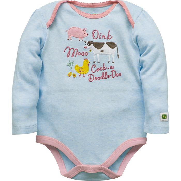 John Deere Girl Infant Animal Sounds Bodyshirt