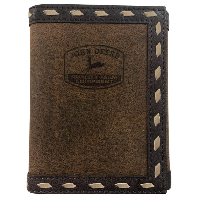 John Deere Leather Laced Trifold Wallet
