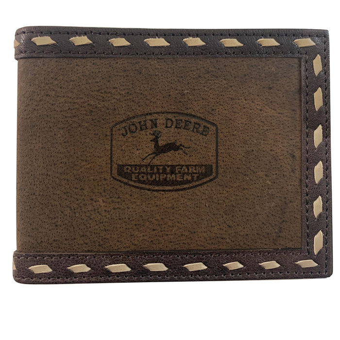 John Deere Men Leather Laced Bifold Wallet