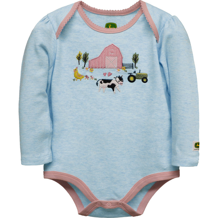 John Deere Girl Infant Barnyard Bodyshirt