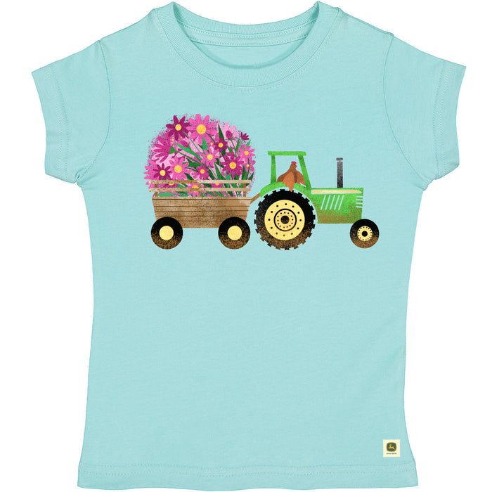John Deere Girl Toddler Tractor with Flowers Tee