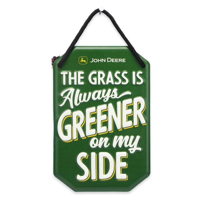 John Deere Grass is Greener Metal Sign