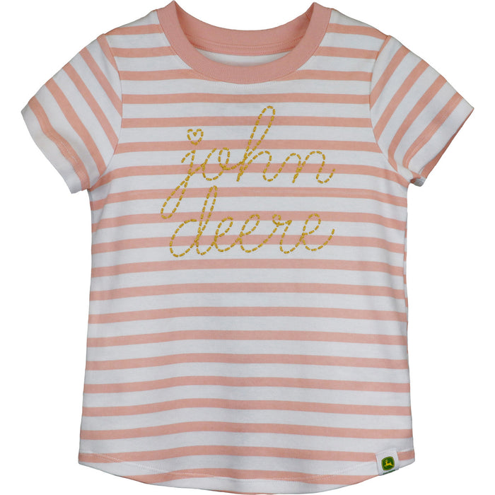 John Deere Girl Toddler Striped Tee