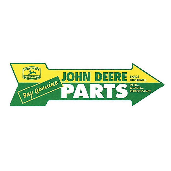 John Deere Metal Sign Parts Arrow