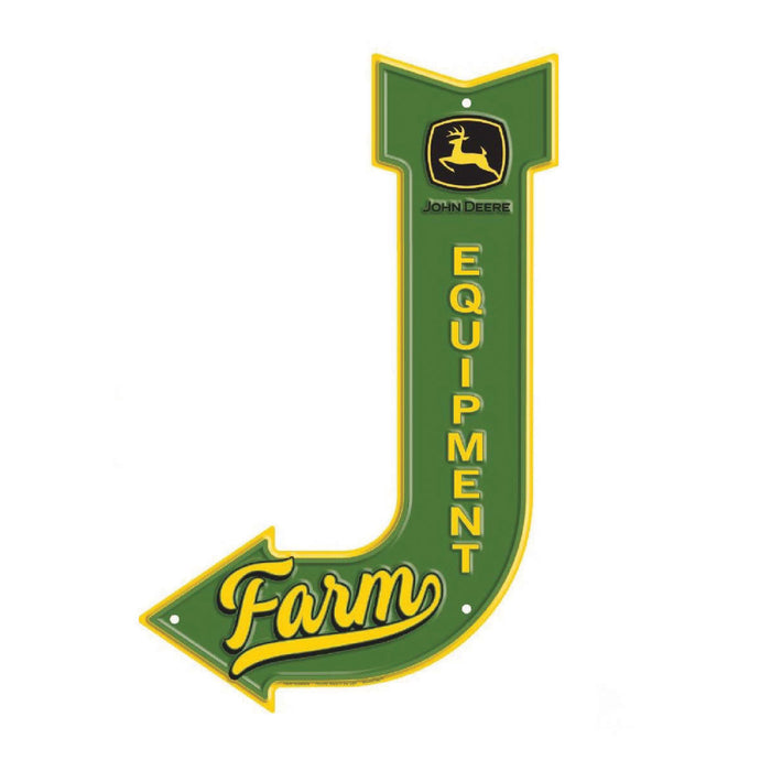 John Deere Metal Sign - Farm Equipment Arrow