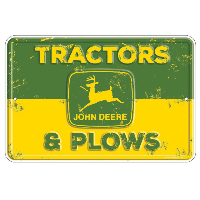 John Deere Metal Sign - Tractors & Plows