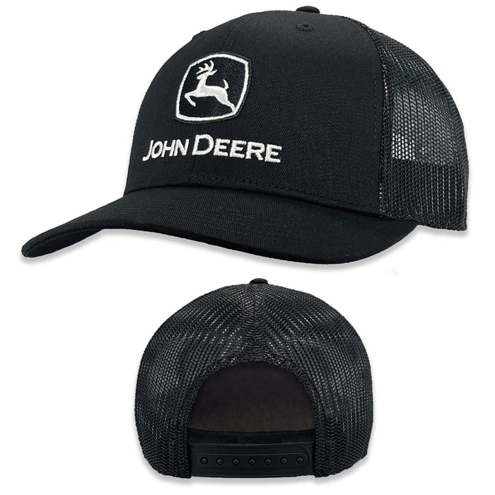 John Deere Mens Black Embroidered Hat
