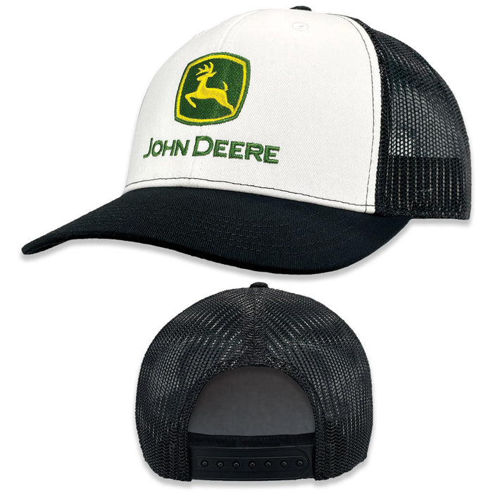 John Deere Men White & Black Cap