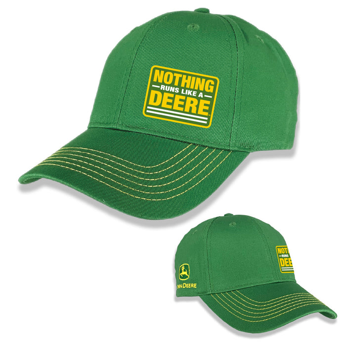 John Deere Mens Green Twill Nothing Runs Like A Deere Hat