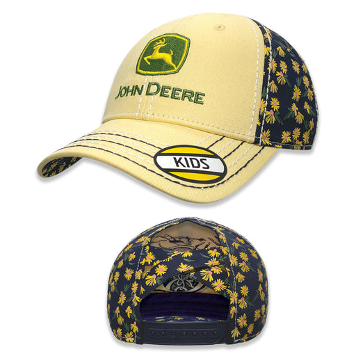 John Deere Youth Twill Floral Ponytail hat