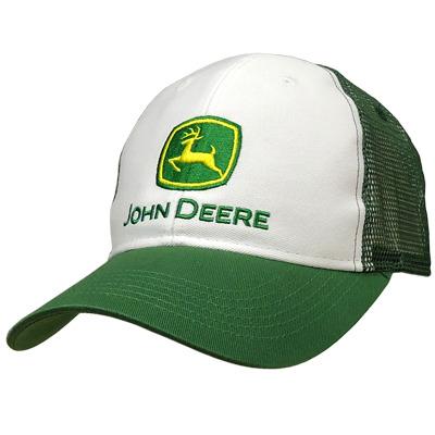John Deere Men's  White & Green Logo Cap