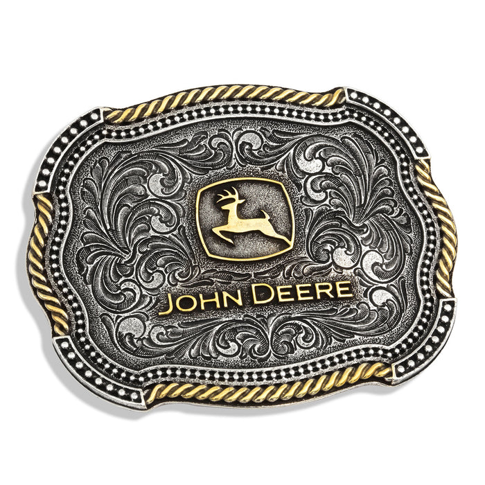 John Deere Silver & Gold Logo Buckle