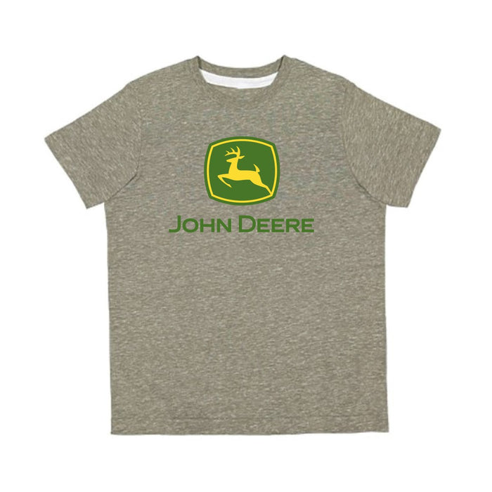 John Deere Boys Youth Olive Logo Tee
