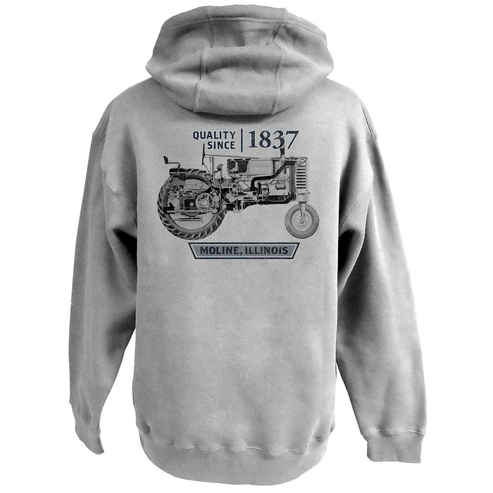 John Deere Mens Oxford Vintage Tractor Hoodie