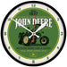 John Deere White Tractor Clock