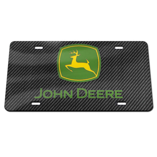 John Deere Black Carbon Fiber License Plate