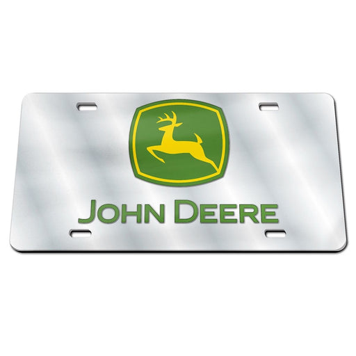 John Deere Silver Logo License Plate 