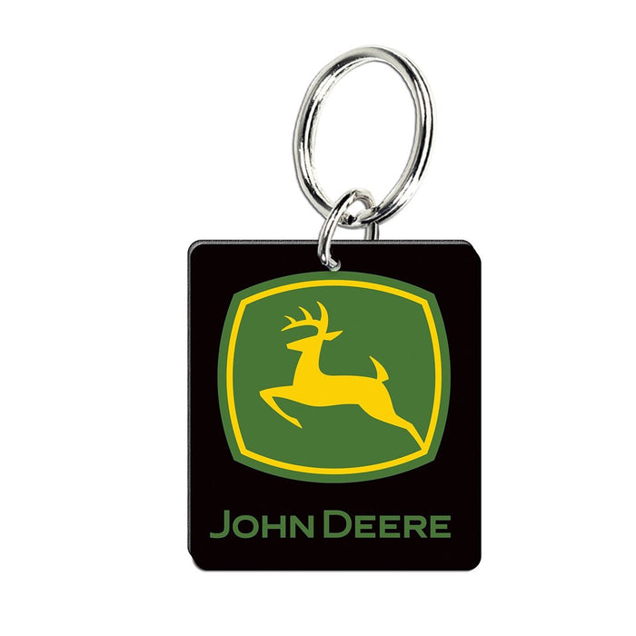 John Deere Black Trademark Logo Key Ring