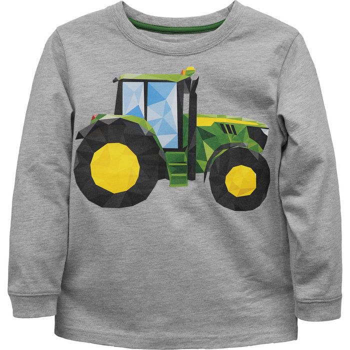 John Deere Boy Child Polygon Tractor Long Sleeve Tee