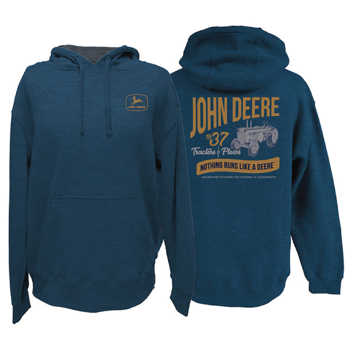 John Deere Mens Navy Vintage Pullover Hoodie