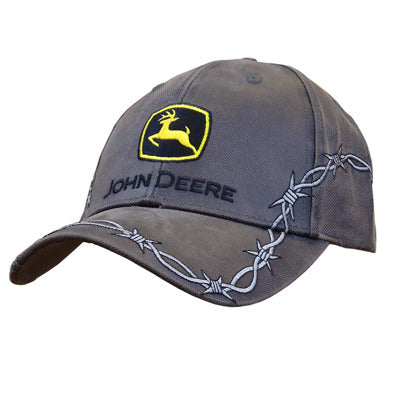 John Deere Mens Charcoal Barbwire Construction Cap