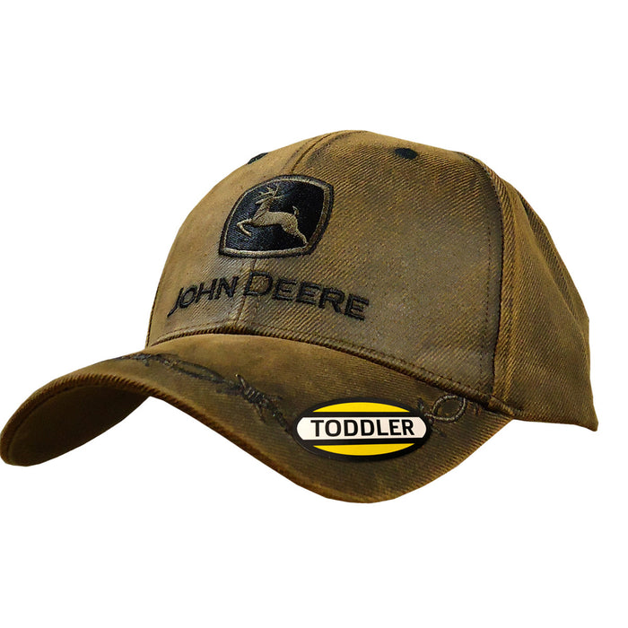 John Deere Boy Brown Oilskin Cap