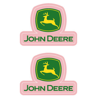 John Deere Pink Logo Stickers 2pc