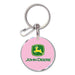 John Deere Enamel Pink Key Chain